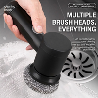 Nouvelle Arrivée 2026 Brosse de Nettoyage Électrique Multifonctionnelle Automatique pour Vaisselle, Rechargeable, Étanche, en Plastique