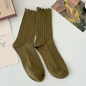 Chaussettes à la cheville en dentelle <span class=keywords><strong>de</strong></span> champignon noir <span class=keywords><strong>de</strong></span> Style japonais coréen pour femmes chaussettes longues pour le printemps été automne hiver récupération post-partum - Product Image 6