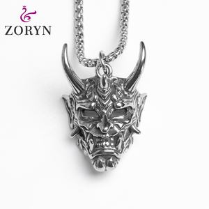 Pendentif Cœur Aile de Roi Squelette en Acier Inoxydable, Couronne Sceptre Gothique Punk Vintage en Acier Titane, Bijoux de Mode pour Hommes - Product Image 3
