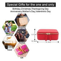 Étui et boîte à bijoux de voyage multifonction en cuir Novote Fashion avec fermeture à glissière - Petit rangement portable pour bagues et boucles d'oreilles