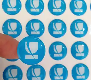 Cetakan Kustom Label Epoksi Tahan Air 3D Perekat Kubah Resin Stiker Label Logo dengan Perekat Stiker Dinding Dekorasi Lantai