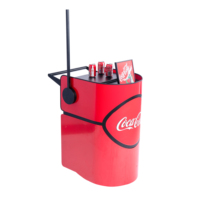Chariot à boissons avec glacière, chariot de vente ambulante en métal personnalisé pour boissons froides, jus, pour les hôtels, les restaurants et les espaces extérieurs