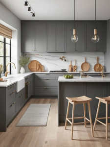 Rta Inset Hutch Madera Gris Cocina Shaker Gabinetes Cocina de madera <span class=keywords><strong>Isla</strong></span> de almacenamiento - Product Image 2