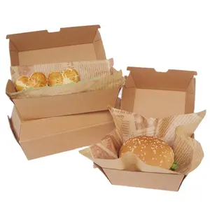 高品质长笛波纹零食包装盒常规尺寸食品容器热狗汉堡盒