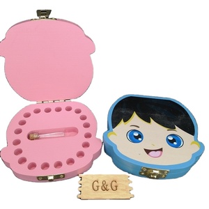 2020 Hot Sale Wooden Laser Engraving Baby Tooth Box Storage Milk Teeth Box