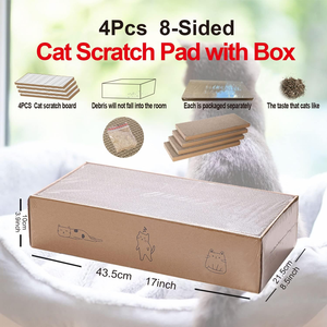 4 Paquetes en 1: Rascador para Gatos con Caja, Rascador de Cartón Reversible y Duradero, Cartón Reciclable Adecuado para que los Gatos Descansen - Product Image 6