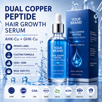 Sérum capillaire Ghk-Cu+Ahk-cu : Active les follicules, haute puissance, Biotine, Palmier nain, Défense DHT, Contre la chute des cheveux, Sérum au peptide de cuivre Ghk-cu
