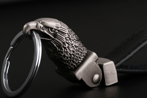 Llavero de Cuero y Metal con Colgante de Águila Masculino y a la Moda para Coche, Bolso o Cartera - Product Image 6