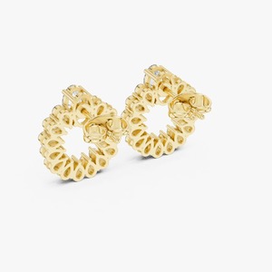 Boucles d'oreilles pendantes de luxe en forme d'halo de diamants, finition plaquée or, pour femmes, bijoux de mode et occasions cadeaux, en gros - Product Image 3