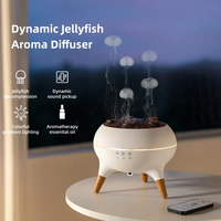 Humidificateur de pulvérisation de méduses de chambre à coucher Smart Home avec volcan de feu 3D et diffuseur de flamme Lumière chaude Garantie 1 an