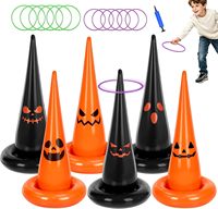 Jeu de lancer d'anneaux gonflables en plastique pour Halloween et anniversaires, 6 pièces, pour enfants, adultes et famille |   Jouets, cadeaux et décorations pour usage intérieur
