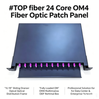 Panneau de brassage à fibre optique coulissant 1U pour montage en rack, OM4 LC Duplex 24 ports, pour câblage de centre de données