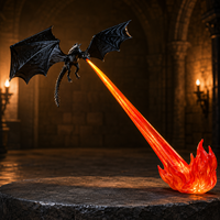 Veilleuse LED Dragon Noir USB à Activation Sonore, Ornement Gothique Médiéval, Cadeau Fantastique, Décoration de Chambre