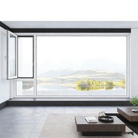 Ventanas Abatibles y Oscilobatientes de Aluminio con Rotura de Puente Térmico, Resistentes a Huracanes, con Triple Acristalamiento Templado, para Villas y Baños
