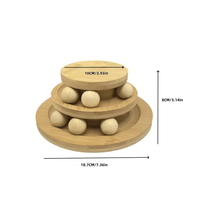 Accessoires pour animaux de compagnie en bois Jouet interactif Jouet pour chat en bois Produits pour chat en bois Jouet pour chat en bois à 3 niveaux avec boucle de boule