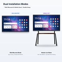 Tableau interactif intelligent mobile Google EDLA 4K, Android 16, 8 Go, 128 Go, tactile 40 points, caméra 48 MP, support tableau blanc pour bureau