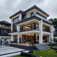 Villa de luxe personnalisable, maison préfabriquée, maison hybride en acier et en béton, haute résistance, durable, écologique, résistante au feu