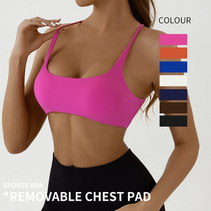 European <strong>American</strong> Women's Lightweight Breathable Naked Yoga <strong>Bra</strong> New <strong>Sports</strong> Underwear for Running Fitness Beauty Top Plus Size - Product Image 3