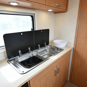 Fregadero y Cocina de Inducción Integrados JDA de Acero Inoxidable SS304 para Autocaravanas y Caravanas, Resistentes a la Corrosión y Fáciles de Instalar - Product Image 1