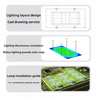 Kit de Iluminación LED para Pistas de Pádel Panorámicas con Control Inteligente, Bajo Deslumbramiento, Sin Parpadeo, Iluminación para Estadios Deportivos