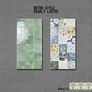 Piastrelle da parete Decorative stile Vintage stile rustico giardinaggio domestico piastrelle in ceramica fiore marrone smalto con texture perla - Product Image 3