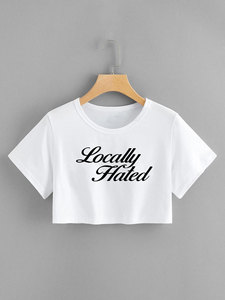 Nouveau crop top tendance à col rond avec nombril apparent - Product Image 4