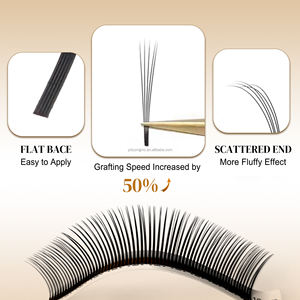Extensions de cils 5D Flora Lashes Easy Fan, vente en gros, pré-faites, volume, 12 rangées, cils moelleux et vaporeux, naturels, doux, cilios - Product Image 2