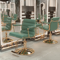 Chaise de Salon de Coiffure Rose Doré Inclinable et Réglable Hydrauliquement, Équipement de Salon de Beauté, Fauteuil de Barbier, Chaise de Coiffage pour Salon