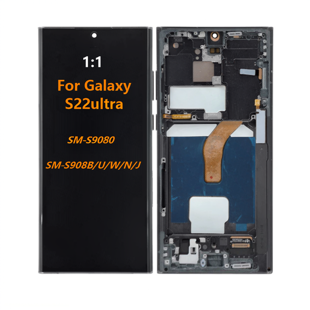 High Quality 1:1 OLED Touch Digitizer Assembly S22 Ultra Replacement Screen WithFrame 6.8" 1 Year Warranty Mobile Phone