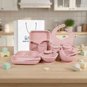 Ensemble <span class=keywords><strong>d</strong></span>'alimentation pour bébé écologique et doux pour les enfants, vaisselle <span class=keywords><strong>d</strong></span>'apprentissage pour enfants, <span class=keywords><strong>bol</strong></span> à ventouse en silicone, tasse à paille - Product Image 1