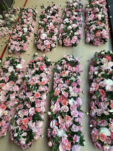 Corridore del fiore della tavola lunga 3D della decorazione di nozze per la tavola delle rose rosa dello sposo della <span class=keywords><strong>sposa</strong></span> di caduta - Product Image 5