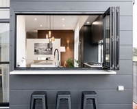Double passage en aluminium de cuisine de verre trempé moderne par l'ouverture horizontale de taille standard de fenêtre pour des villas