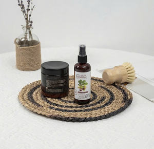 Set de table rond en jonc de mer tressé à la main, en fibre naturelle, écologique et durable, pour la décoration de table de cuisine - Fournisseur - Product Image 1