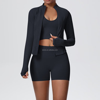 Ensemble de vêtements de sport pour adulte grande taille Claret Solid, respirant, col rond, veste de fitness XL, short de yoga sans couture avec effet froncé sur les fesses