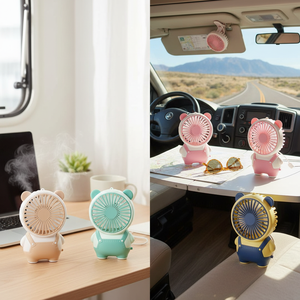 BEAR 4.6 \ "palmare ventilatore ricaricabile Mini portatile indossabile aria di raffreddamento funzione umidificare cinque opzioni del vento per uso domestico RV - Product Image 3