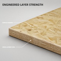 Panneau OSB/4 structurel orienté, panneau OSB imperméable à la colle MDI, revêtement de sol, bardage de toiture, ossature murale