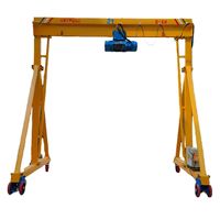 Grue portique intérieure/extérieure pour déchargement, hauteur de levage 5m, capacité 2-6 tonnes, 3 tonnes, sans rail, omnidirectionnelle, fonctionnement stable, garantie 1 an