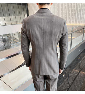 Costume d'Affaires Haut de Gamme Noir pour Homme à Double Boutonnage et Double Fente, Pantalon à Braguette Zippée pour Mariage - Product Image 6