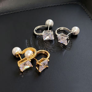 <span class=keywords><strong>Netflix</strong></span>-pendientes de diamantes de perlas, diseño de personalidad de nicho de viento frío antes y después de usar - Product Image 3