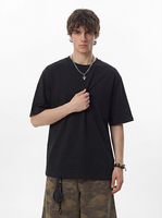 T-shirt unisexe 200G 100% coton, col rond, épaules tombantes, vierge, plusieurs couleurs, supporte la personnalisation OEM du logo, haut décontracté streetwear