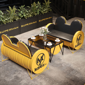 Conjunto de Asientos de Metal Estilo Industrial - Muebles de <span class=keywords><strong>Bar</strong></span> Duraderos para Exteriores para Cafeterías, Bares y Cafeterías para <span class=keywords><strong>Gatos</strong></span> - Product Image 2