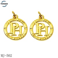 Pendentif porte-clés personnalisé fait main, accessoire de collier, breloque vintage plaqué or, lettres, chaîne métallique, étiquettes pour la fabrication de bijoux