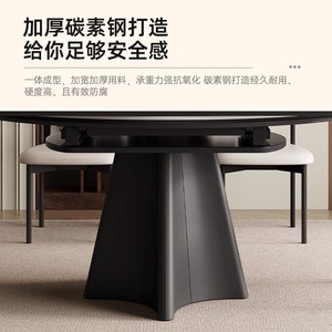 Mesa de comedor redonda extensible de estilo italiano, moderna, sencilla, de lujo ligero y de alta gama para casas pequeñas y apartamentos. - Product Image 4