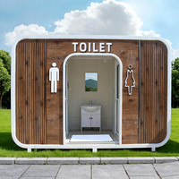 Toilettes portables écologiques en tôle galvanisée pour espaces extérieurs, durables, faciles à installer, avec plaque de gravure moderne, pour usage public