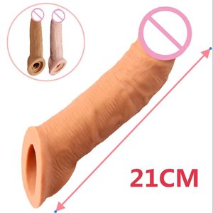 21cm yumuşak büyütme <span class=keywords><strong>Penis</strong></span> uzatıcı kol kullanımlık prezervatif gecikme boşalma seks oyuncakları erkekler için samimi ürünler - Product Image 2