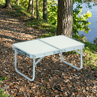 Table de pique-nique pliante moderne en aluminium et acier, table à manger portable à pieds courts pour cuisine extérieure, camping et utilisation en parc
