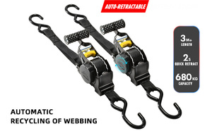 <span class=keywords><strong>Sangle</strong></span> de <span class=keywords><strong>camion</strong></span> à enroulement automatique 1 po x 10 pi, <span class=keywords><strong>sangle</strong></span> automatique 1500 lb (680 kg), <span class=keywords><strong>sangle</strong></span> d'arrimage à cliquet auto-rétractable - Product Image 4