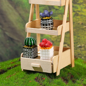 Ensemble de modèles de plantes succulentes et de cactus miniatures, décorations en résine pour maison de poupée, 4 pièces pour accessoires de maison de poupée - Product Image 2