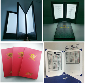 WisdomTimes Book Style Classic LED Backlit PU+Acrylic Menu Holder Check Sign Display Restaurant Bar Nightclub Menu <b>Cover</b> - Product Image 4