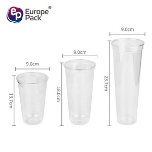 Impression personnalisée jus café lait thé boisson froide tasse à emporter vases en plastique PET transparent tasses à thé à bulles avec couvercles - Product Image 2